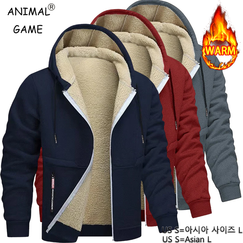 Sherpa Jacket Fleece - Animal Game Heren Casual capuchon voor