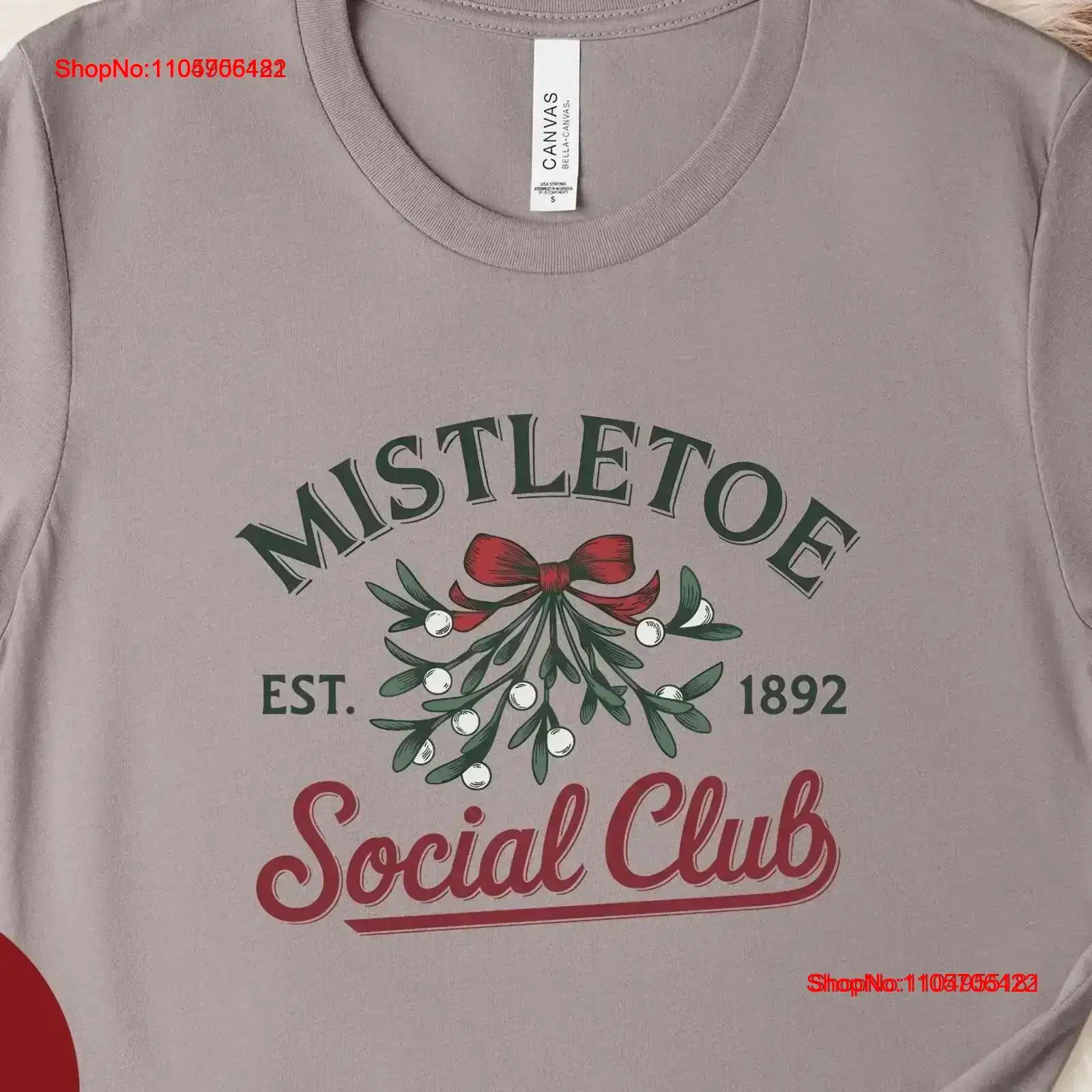 Men'S Fashion Xmas Party - Mistletoe Social Club Kerstboom T-shirt Leuk