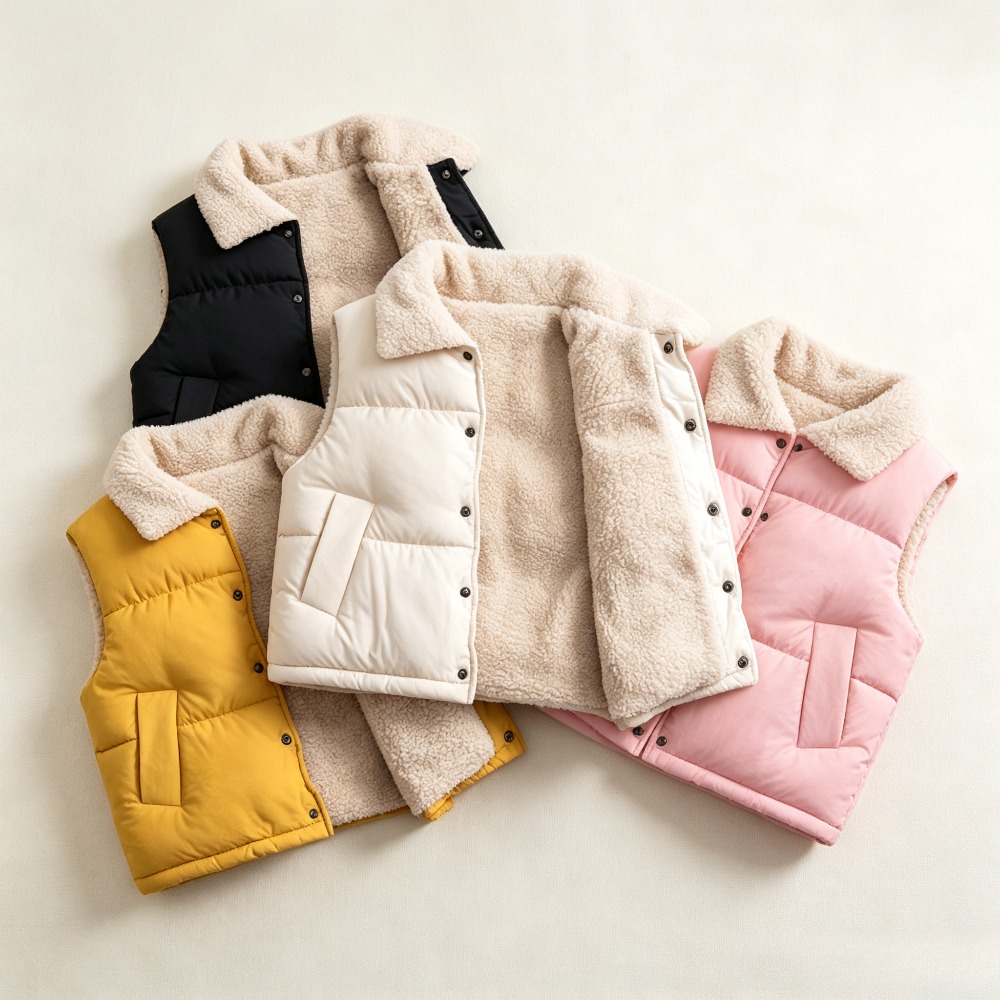 Sherpa Jacket Fleece - Kinderen Winter Warme Puffer Vest Sherpa