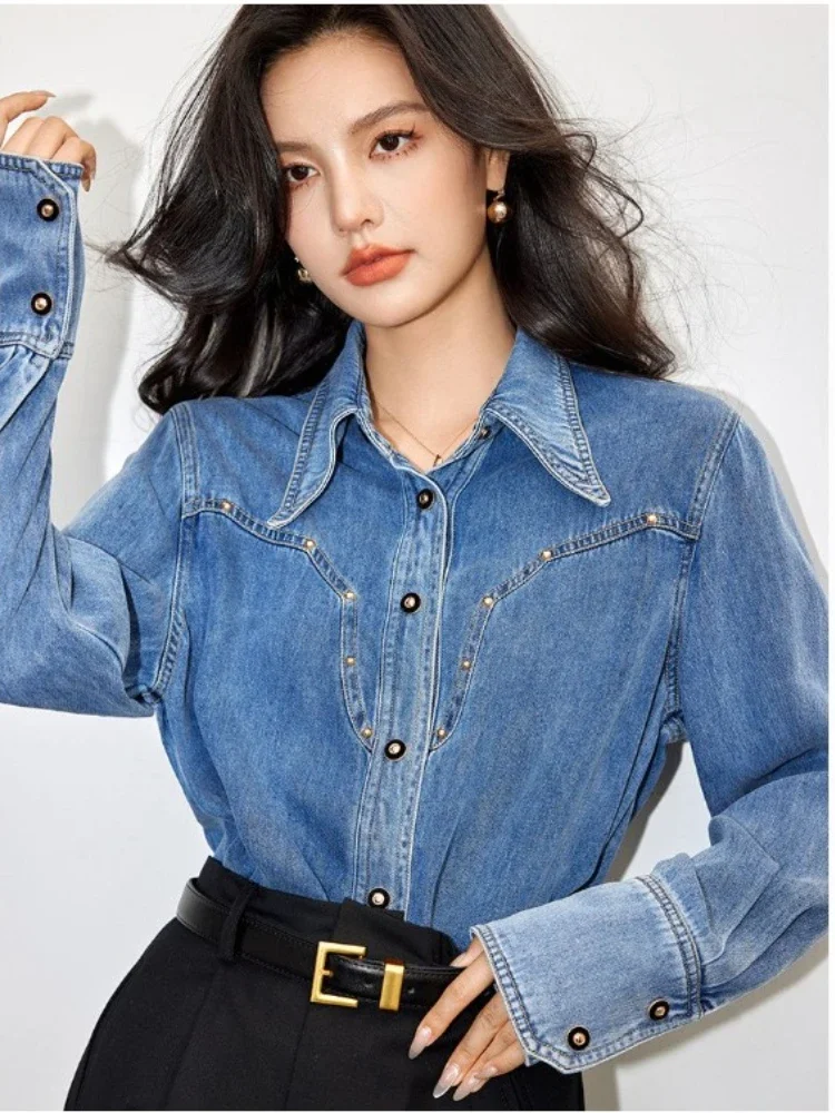 Denim Jacket Vintage - Vintage Denim Shirts Design Damesblouse Lente