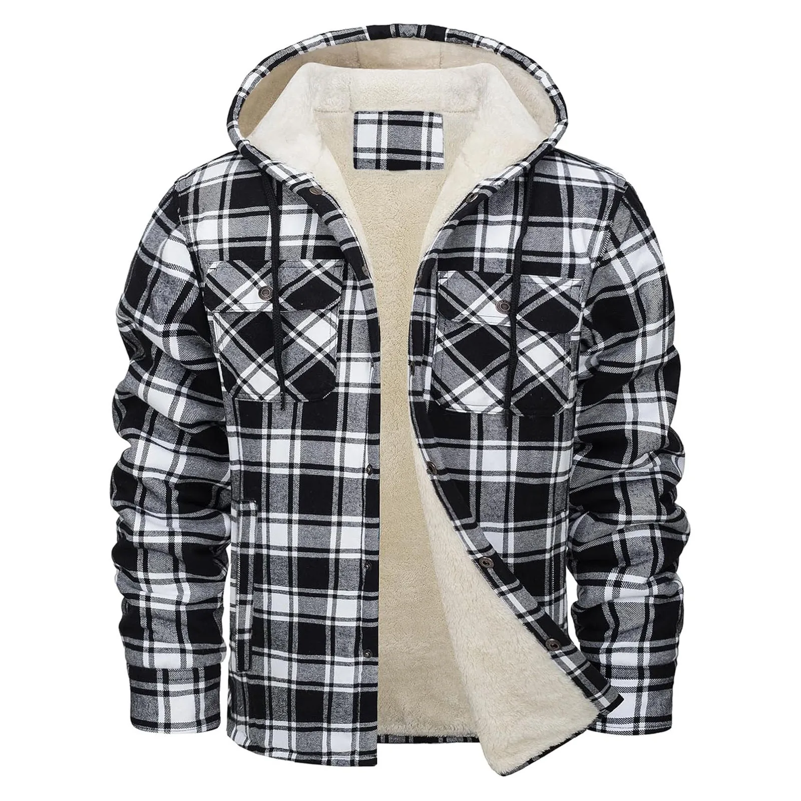 Sherpa Jacket Fleece - Dikke warme flanellen capuchon heren sherpa