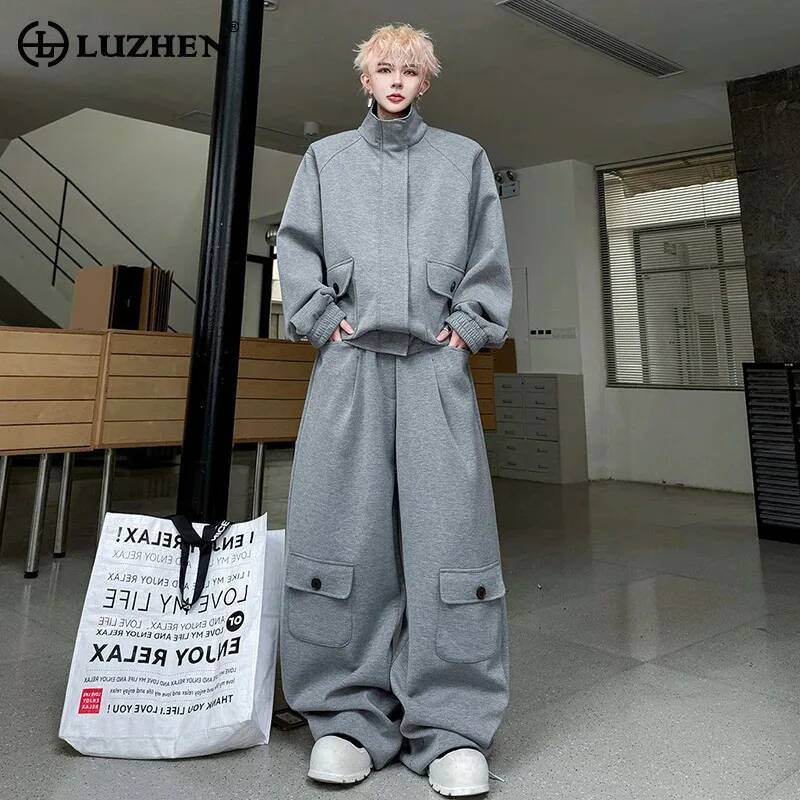 Knitted Cardigan Men - LUZHEN Kleur Vest 2026 PU Leer