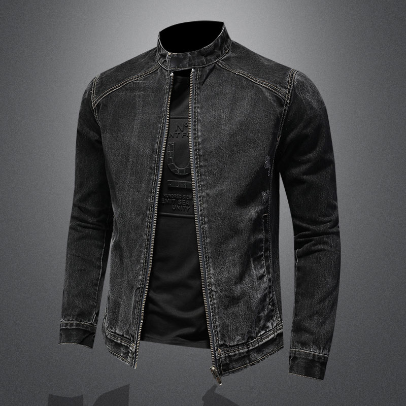 Mens Fashion Bomber Jacket - Heren Vintage Opstaande Kraag Pilot Jas