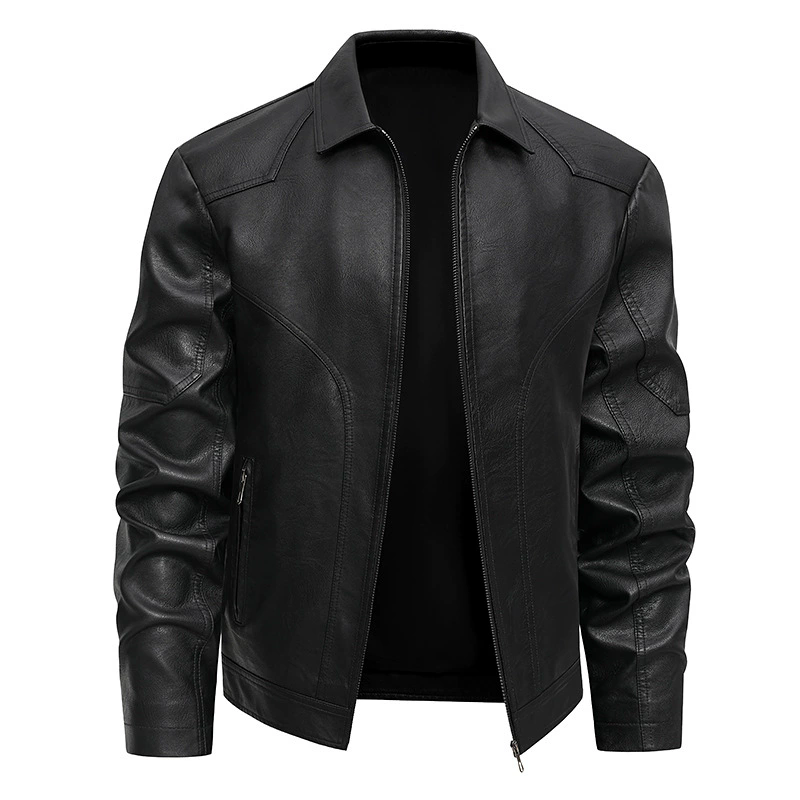 Mens Fashion Bomber Jacket - Heren herfst winterjassen Pu lederen jassen