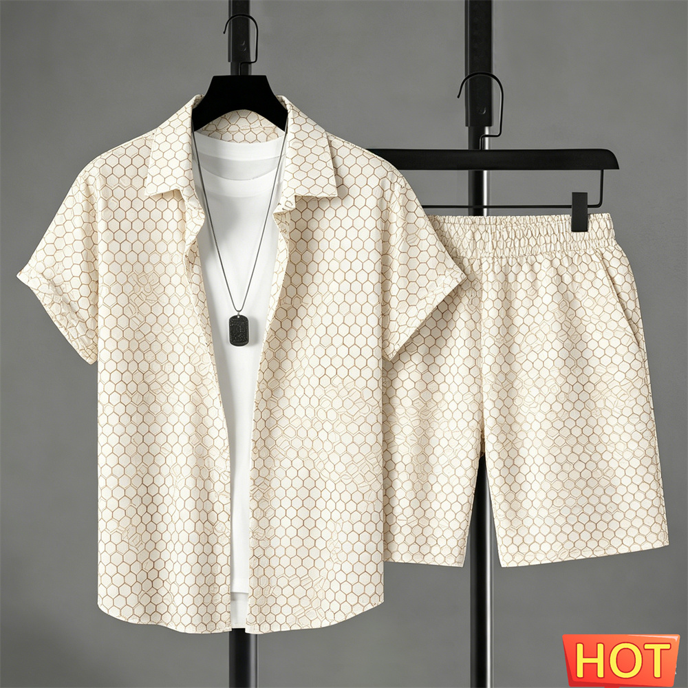 Men'S Fashion Outfits - Zomeroutfits Heren Shirt Set Gradient Leisure