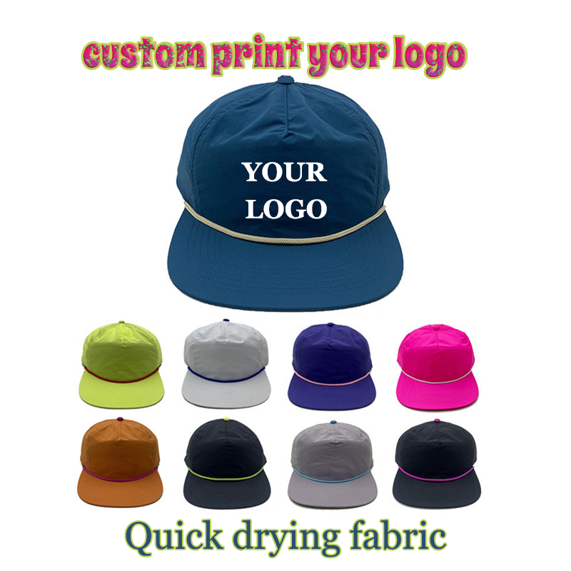 Trucker Hat Cap - Sneldrogende lichte dunne platte rand 5-paneels