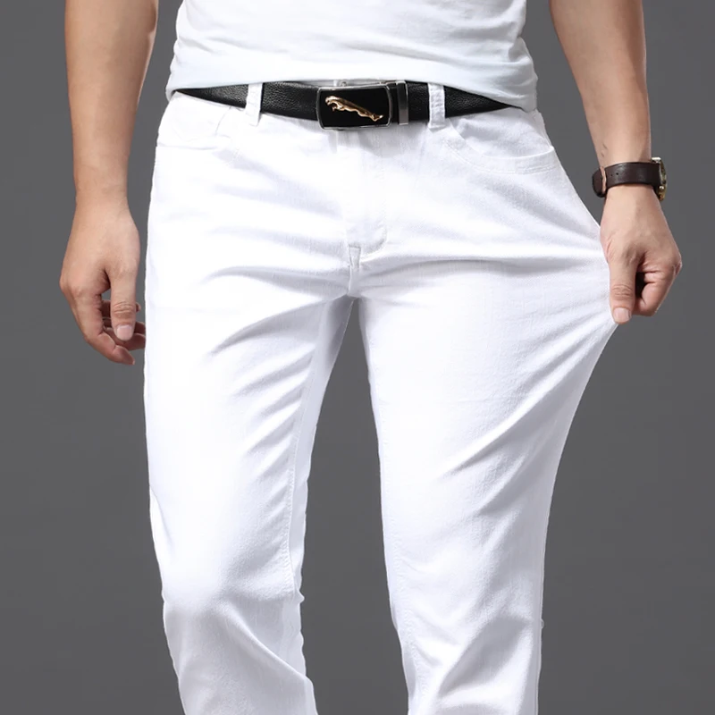 Men'S Fashion Nova Jeans - Mannen Slanke Witte Jeans Nieuwe Elasticiteit