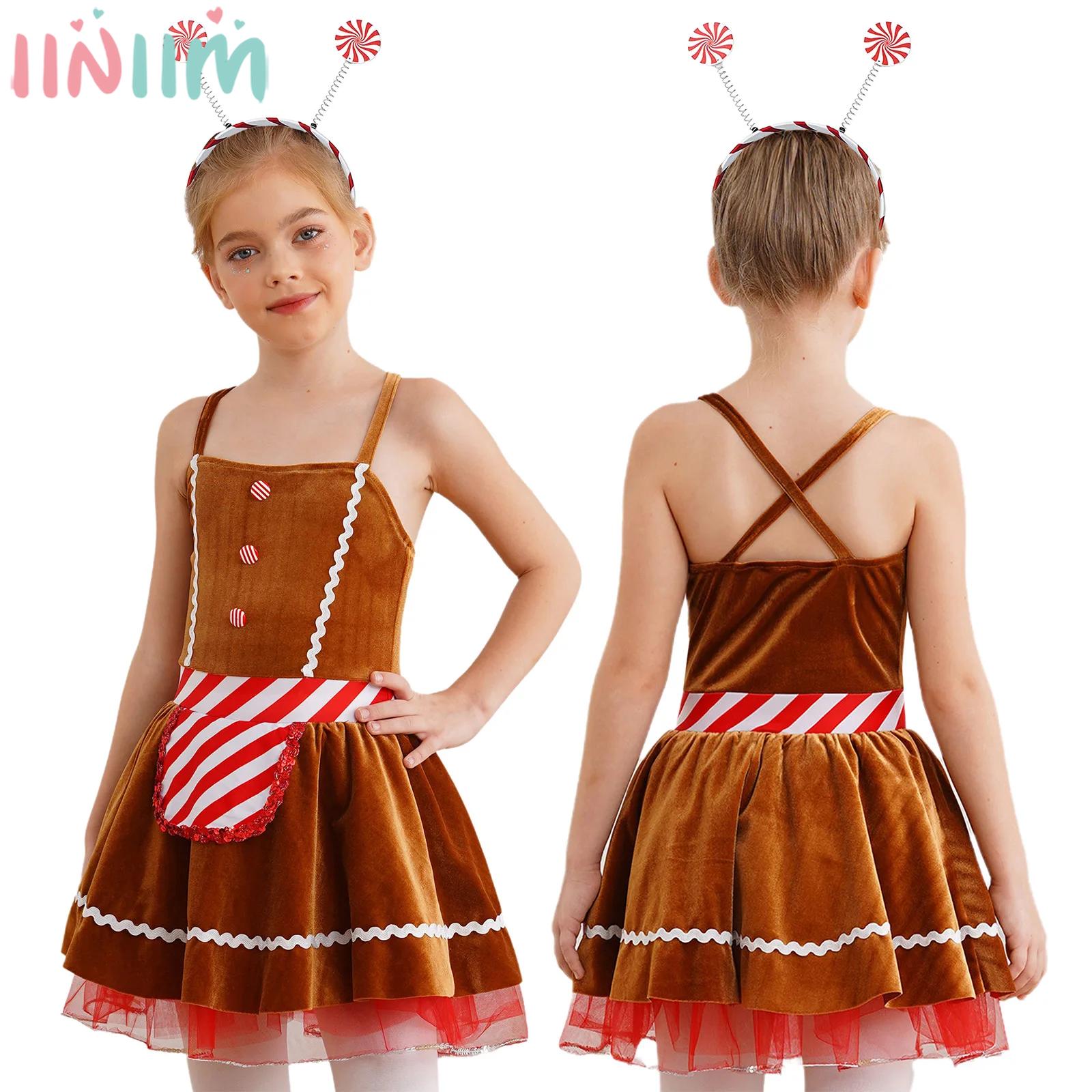 Men'S Fashion Xmas Party - Meisjes Kerst Gingerbread Man Cosplay Jurk