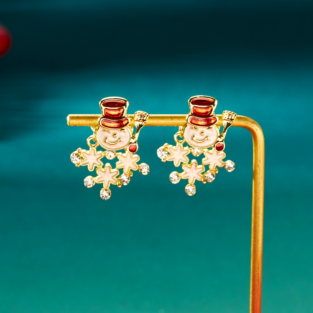 Men'S Fashion Xmas Party - Kerstvakantie Stud Oorbellen Strass Sneeuwvlok Dragen