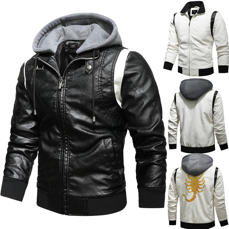 Mens Fashion Bomber Jacket - Herfst Winter Bomber Leren Jas Mannen
