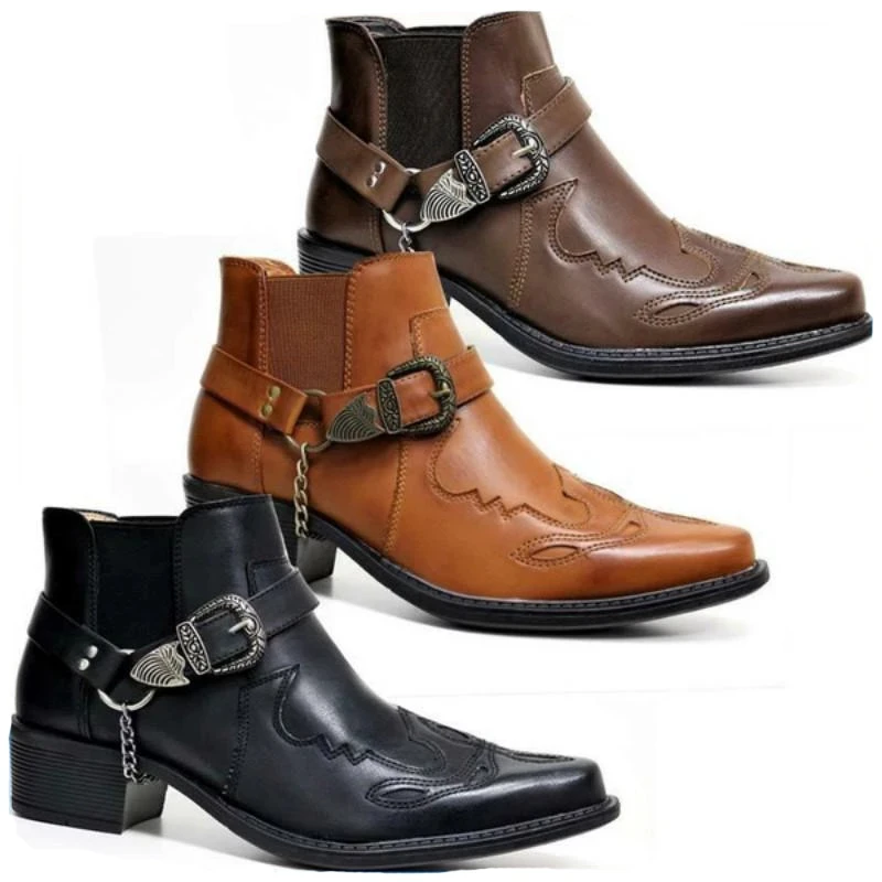 Men Fashion Vintage - Mode 2026 Heren Vintage Cowboy Boots