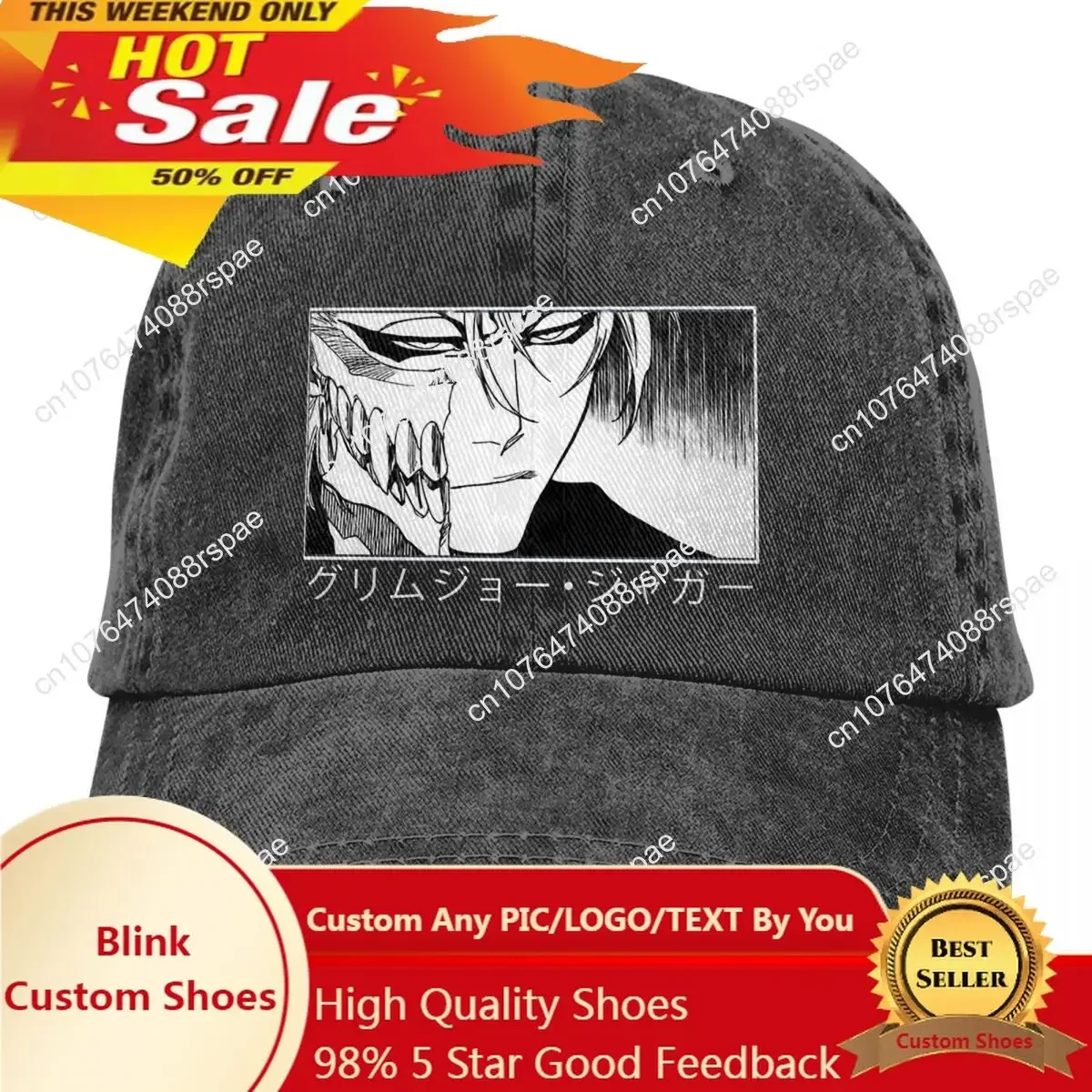 Trucker Hat Cap - Gewassen heren baseballpet Grimmjow Jaggerjack Trucker