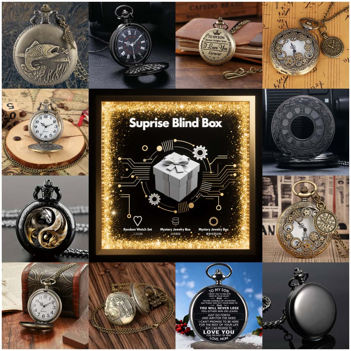 1PC Surprise Mystery Watch Bli - Men Fashion Vintage recensie en prijs