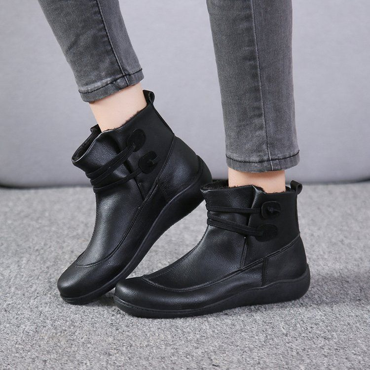Dames Vintage Ronde Teen PU Le - Men Fashion Vintage recensie en prijs