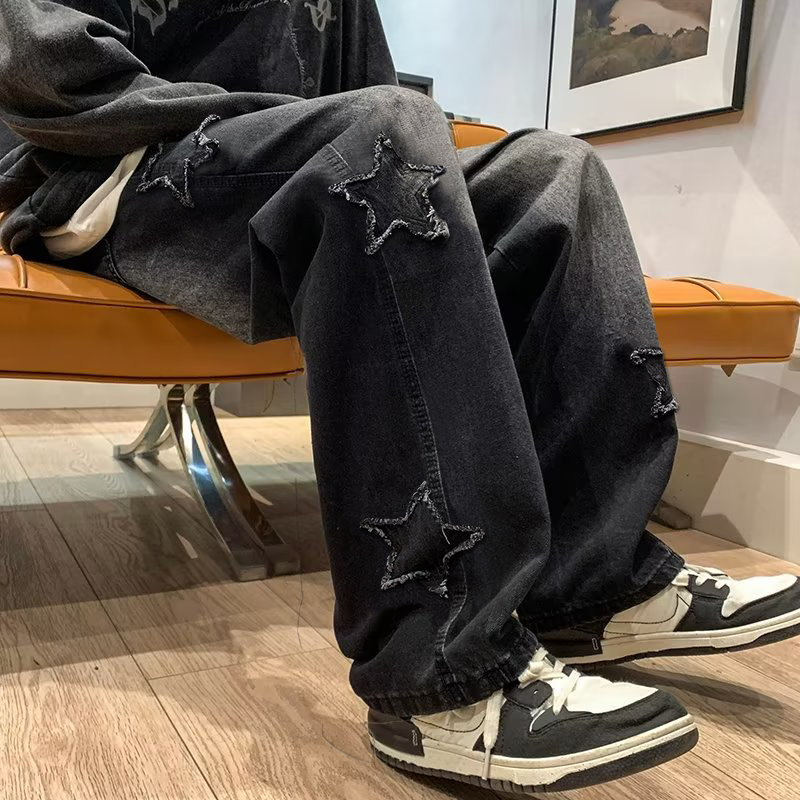 Nieuwe heren ster geborduurde  - Men'S Fashion Nova Jeans recensie en prijs