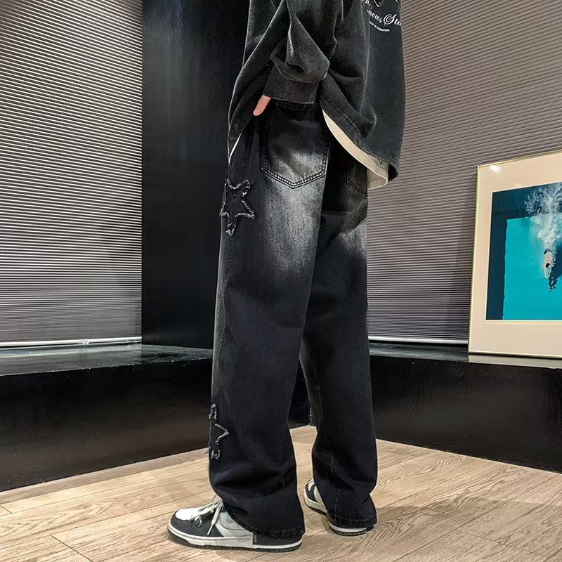 Nieuwe heren ster geborduurde  - Men'S Fashion Nova Jeans recensie en prijs