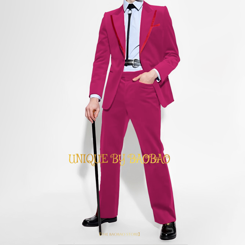 Heren Rood Fluwelen 2-delige P - Men'S Fashion Xmas Party recensie en prijs