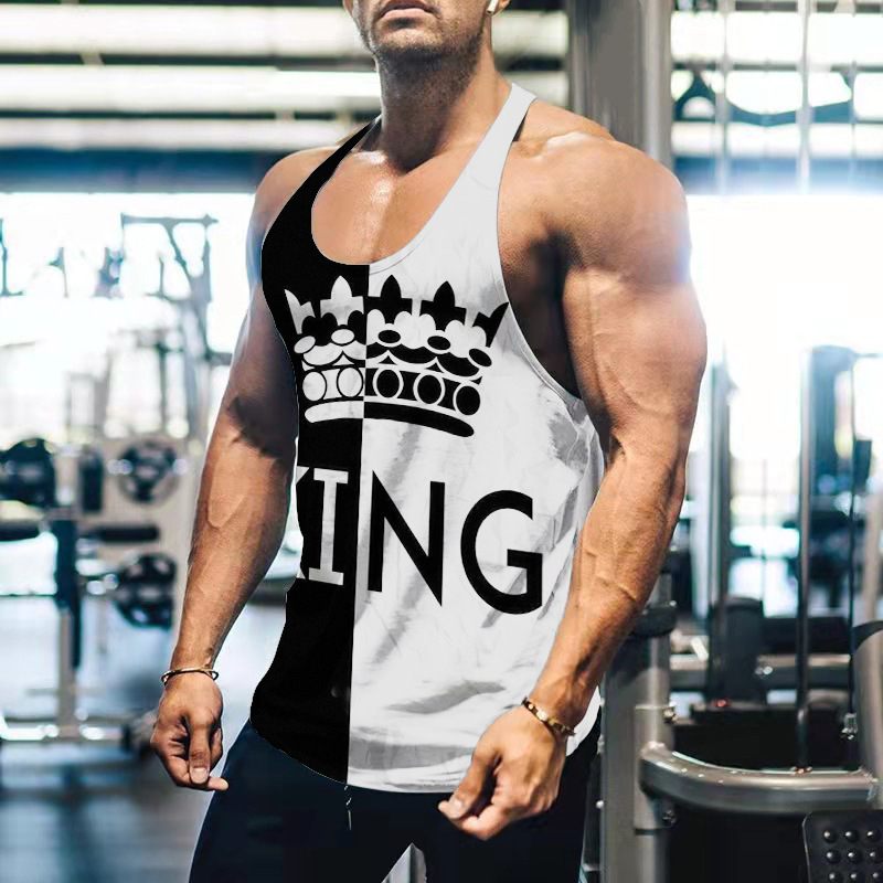 Koning Letter 3d Bedrukte Tank - Men Fashion King recensie en prijs