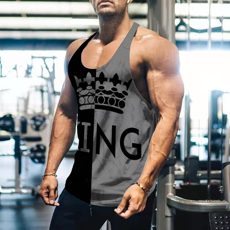 Koning Letter 3d Bedrukte Tank - Men Fashion King recensie en prijs
