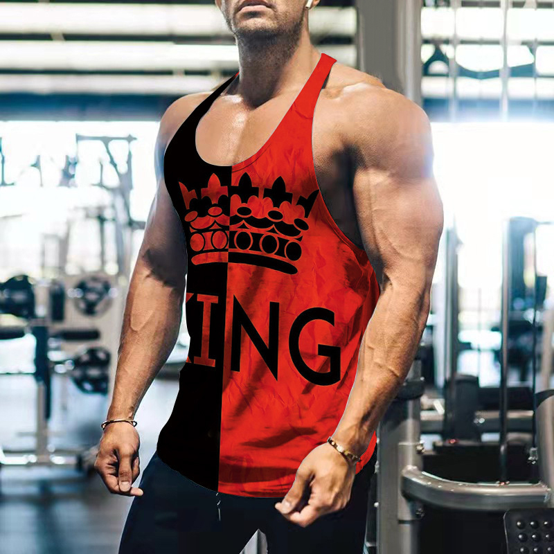 Koning Letter 3d Bedrukte Tank - Men Fashion King recensie en prijs