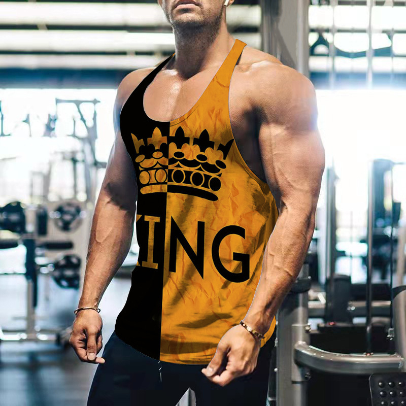 Koning Letter 3d Bedrukte Tank - Men Fashion King recensie en prijs