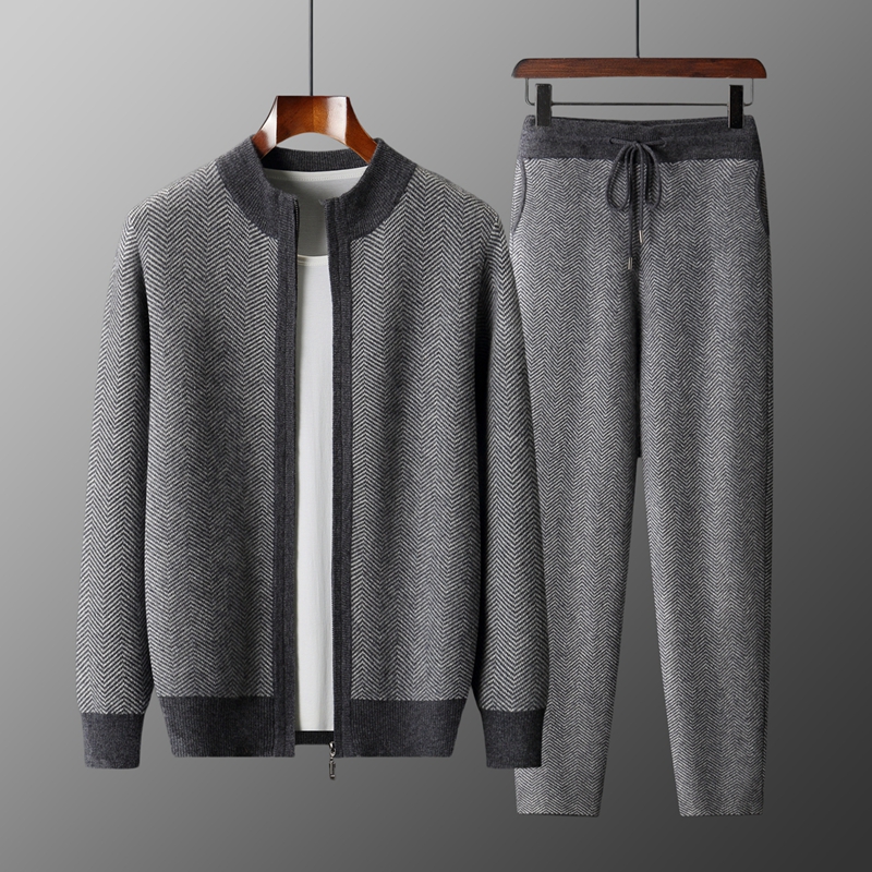 100% Merinowol Jacquard Set He - Knitted Cardigan Men recensie en prijs