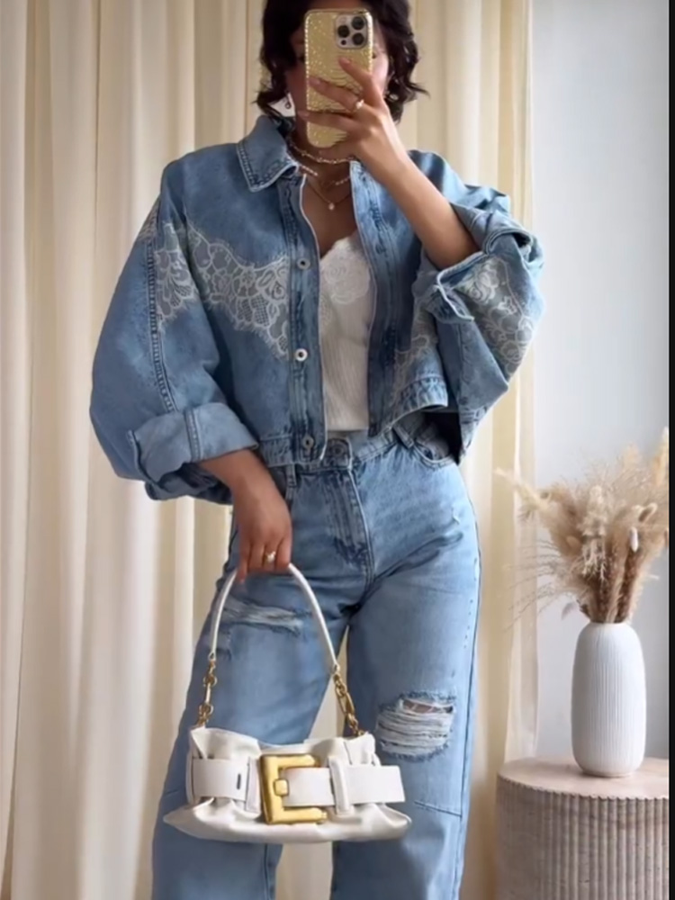HH Lente Dames Chic Enkelrijig - Denim Jacket Vintage recensie en prijs