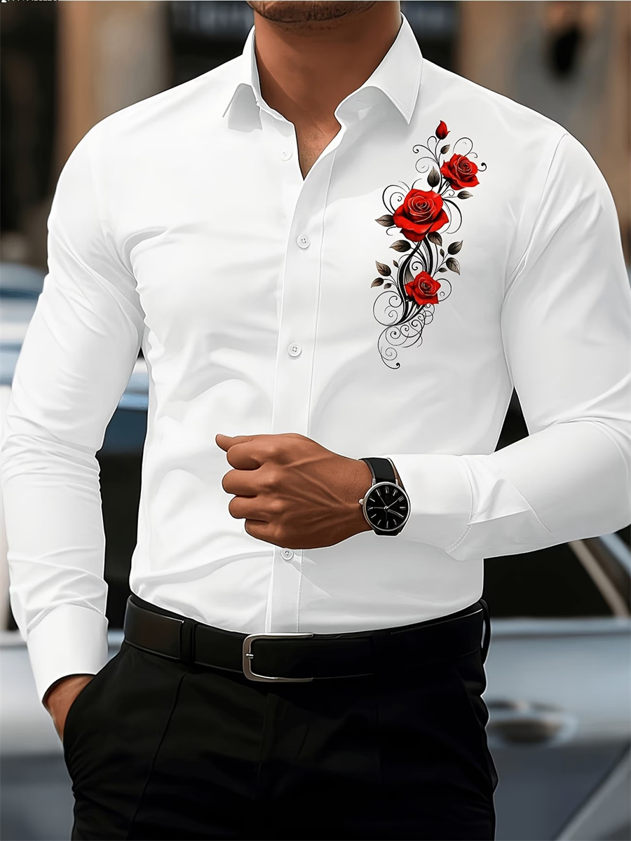 Herenshirt met rode rozenprint - Men'S Fashion Outfits recensie en prijs