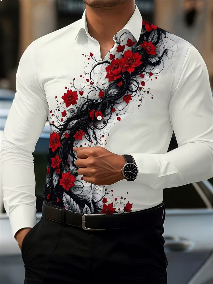 Herenshirt met rode rozenprint - Men'S Fashion Outfits recensie en prijs