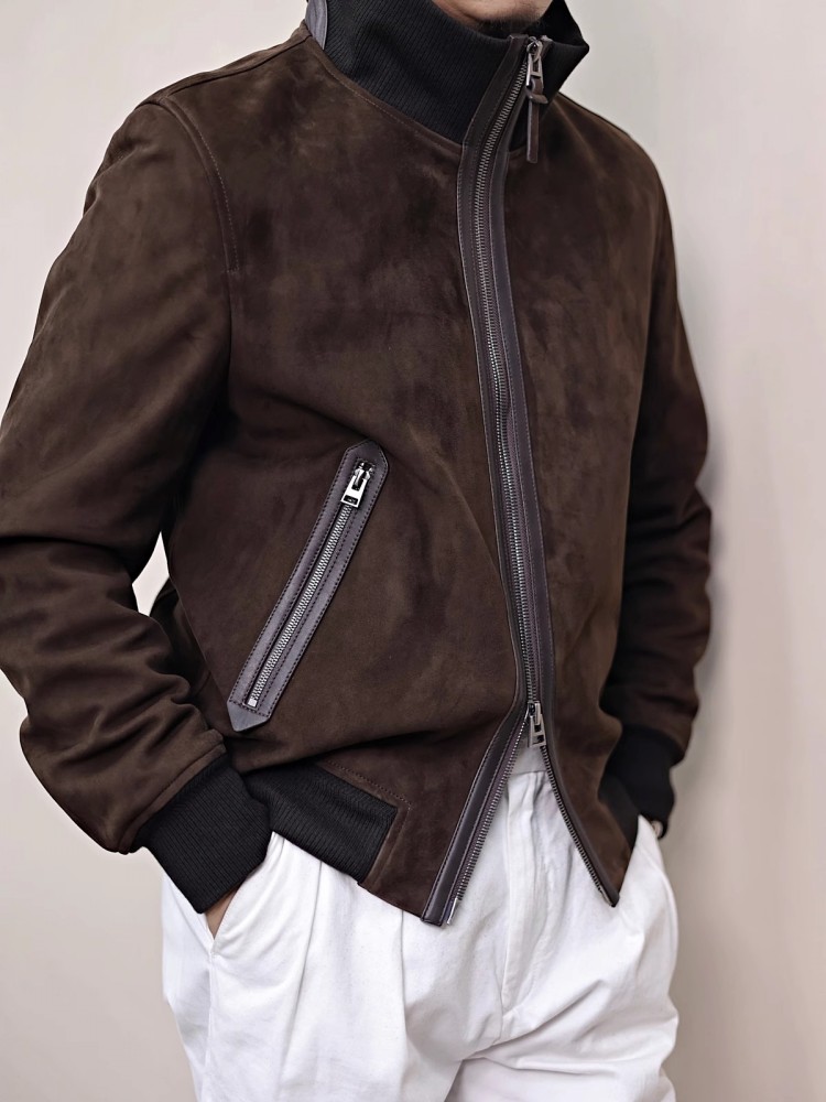 Heren lederen jas opstaande kr - Mens Fashion Bomber Jacket recensie en prijs