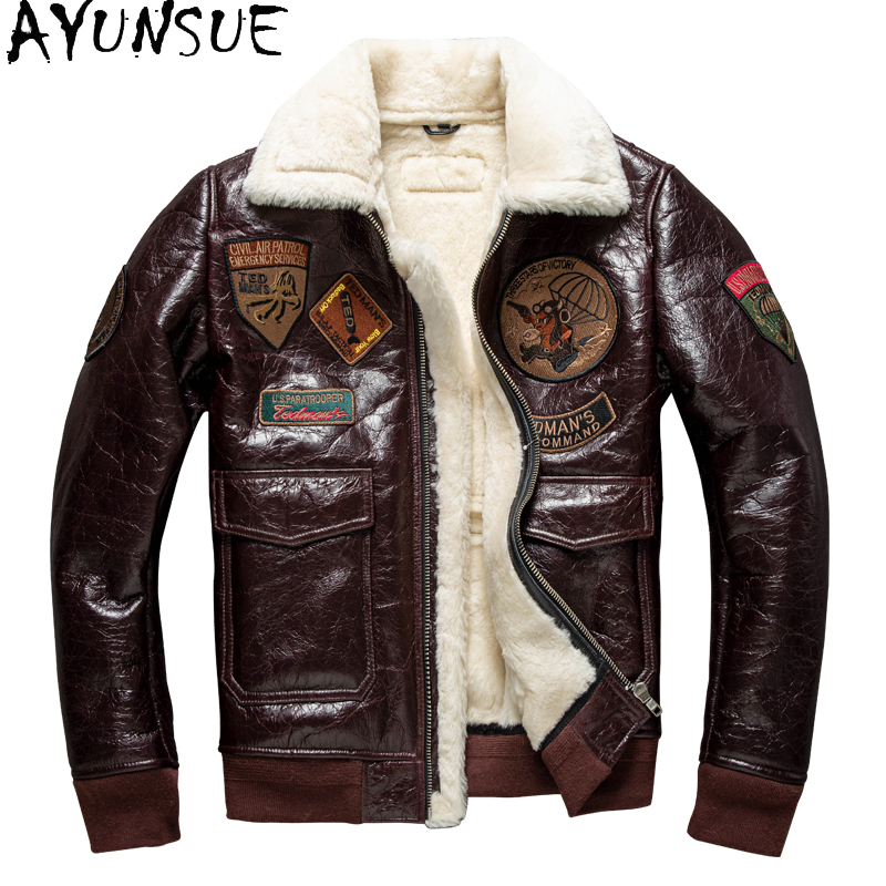 AYUNSUE Winter Leren Jas Manne - Mens Fashion Bomber Jacket recensie en prijs