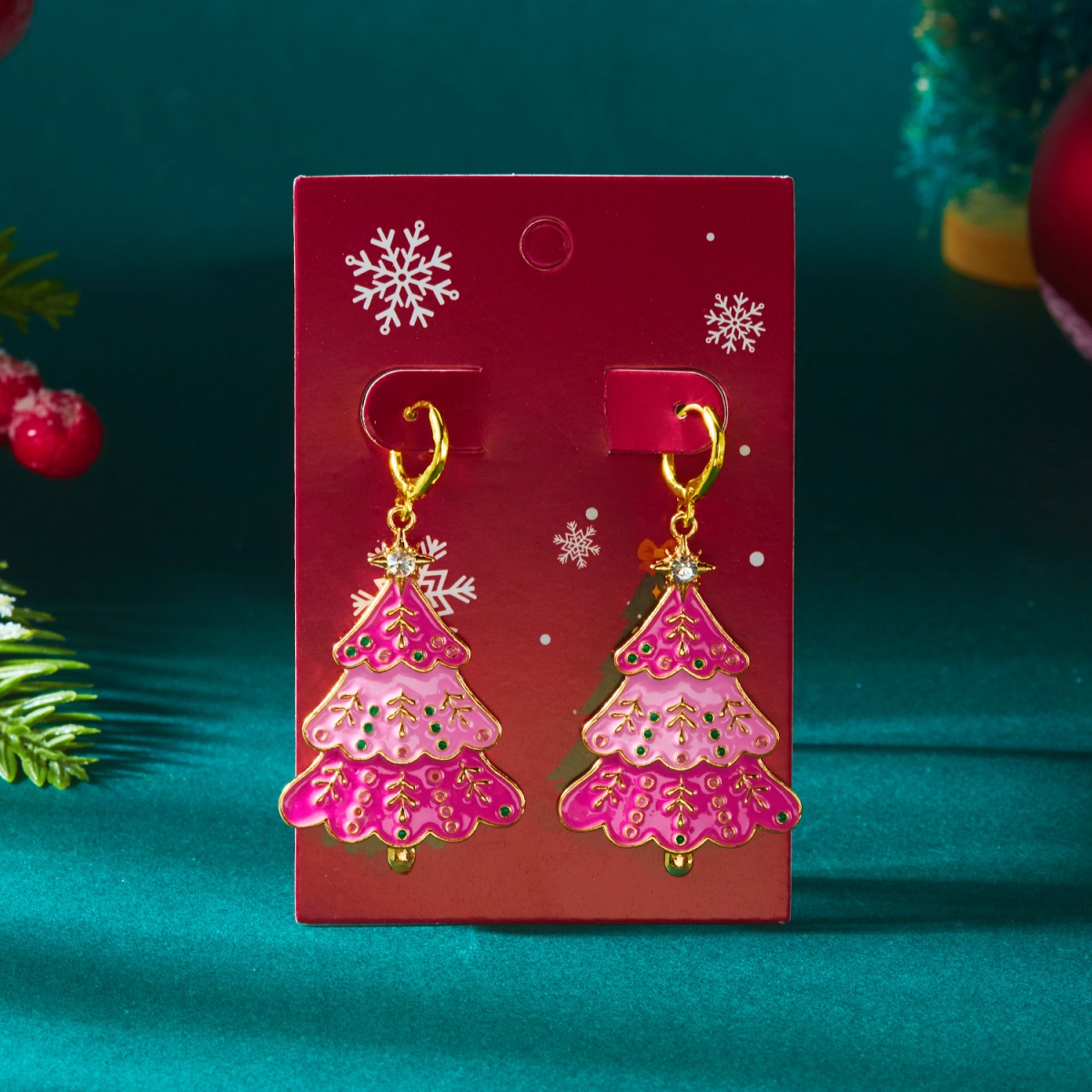 Kerst Oorbellen Roze Emaille K - Men'S Fashion Xmas Party recensie en prijs